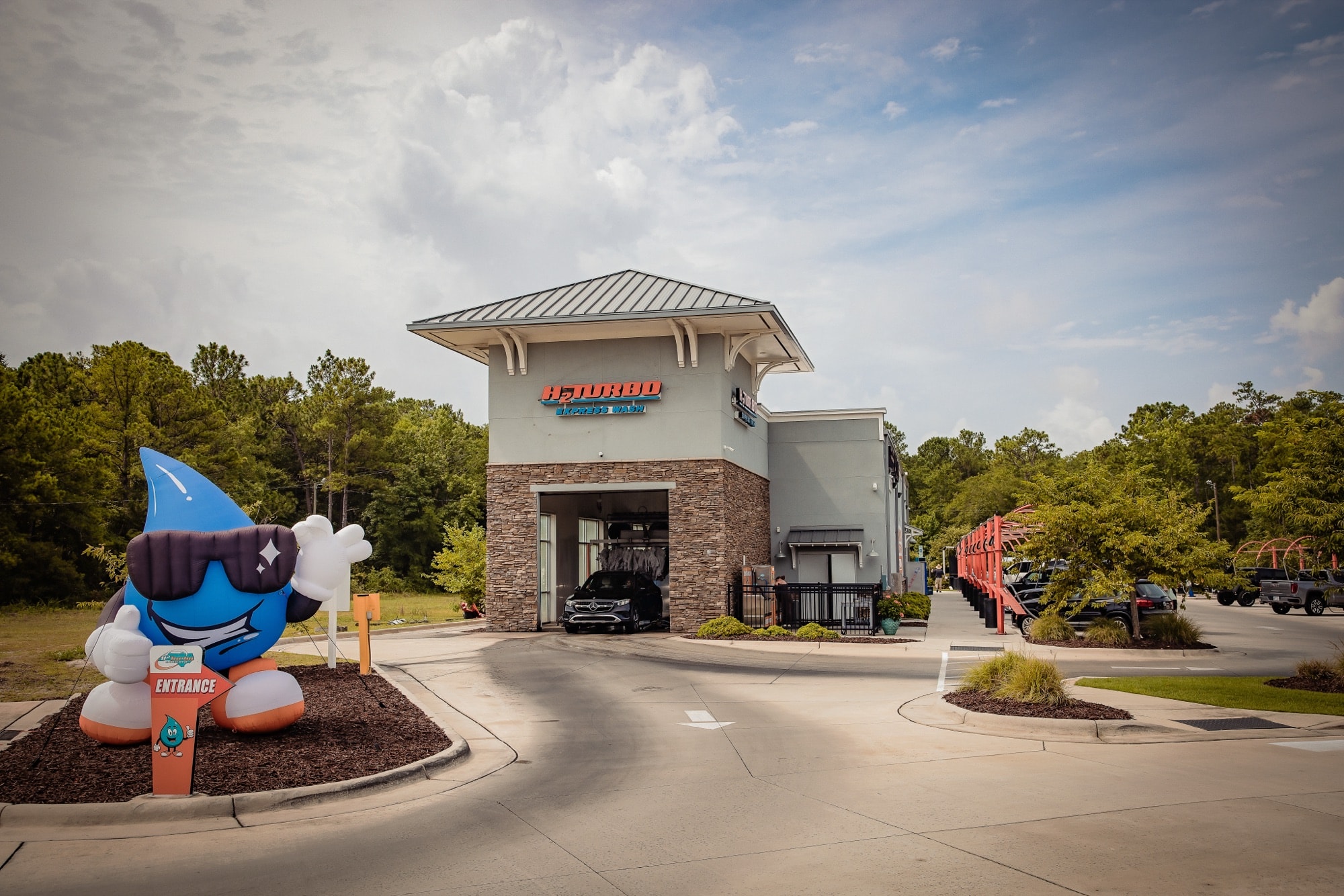 The H2Turbo facility in Wilmington, with the mascot balloon at the entrance
